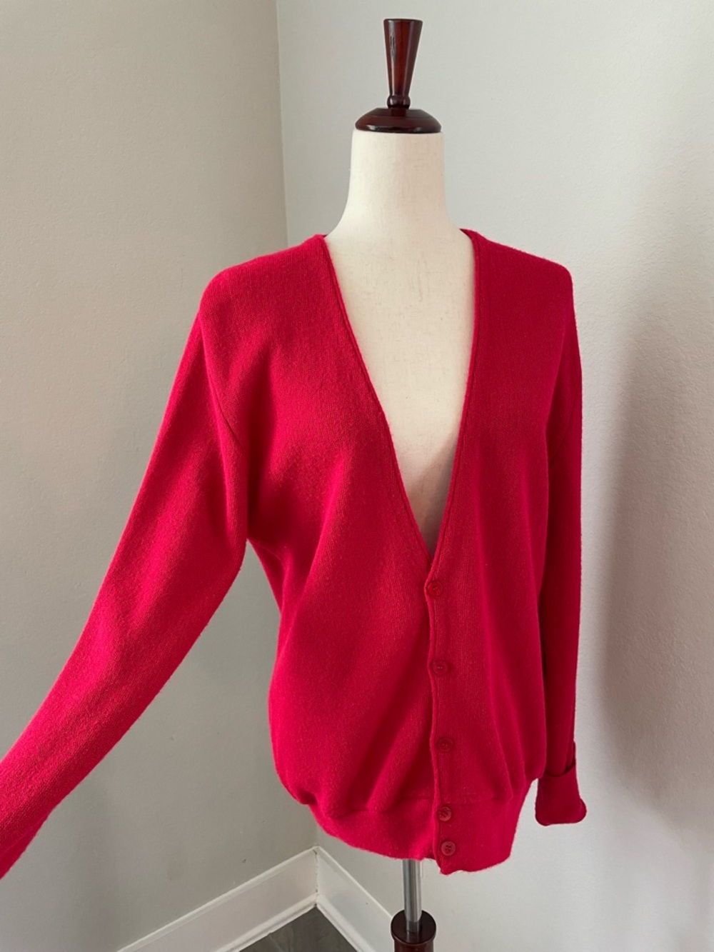 Christian Dior Red Cardigan Sweater Vintage Medium